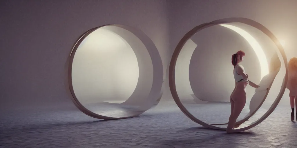 Image similar to a beautiful painting of a stargate by francesca woodman by octane render blender 8 k particulate magic light