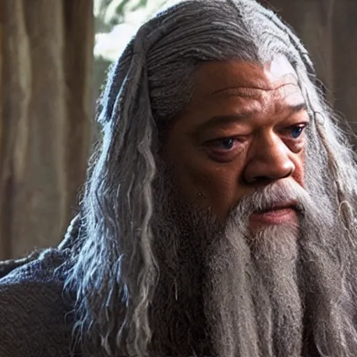 Prompt: Laurence Fishburne as Gandalf