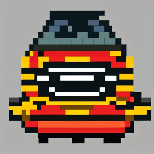 Image similar to evil robot minion, pixel art