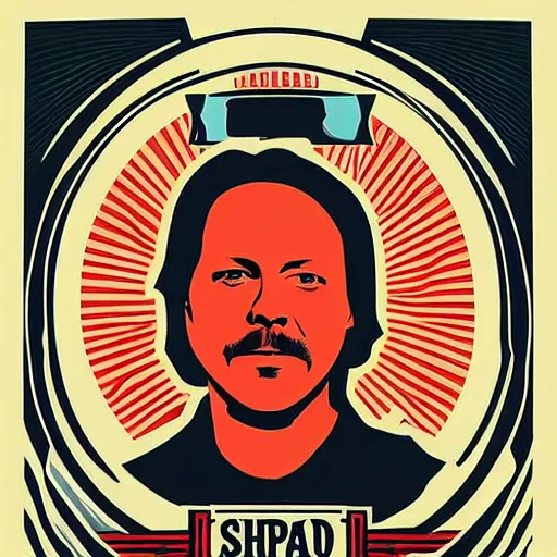 Prompt: david - spade poster by shepard fairey