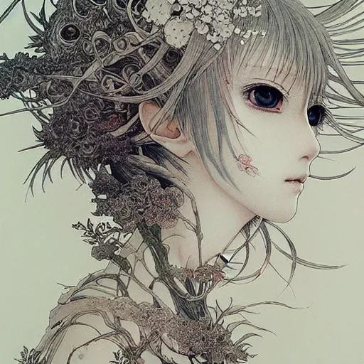 Image similar to prompt: Fragile looking vessel portrait soft light drawn by Vania Zouravliov and Takato Yamamoto, inspired by Evangeleon Anime, magical and alchemical weapons, soft light, white background, intricate detail, intricate ink painting detail, sharp high detail, manga and anime 2000