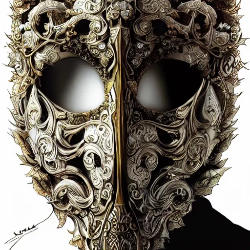 Mortal Kombat Fashion : man wearing Louis Vuitton monogram concept mask,  renaissance period, hyper realistic v--5, 8k, 8mm lens, trending on  artstation, sharp focus, studio photo, intricate details, highly detailed,  by greg