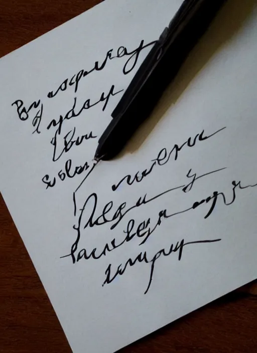 Prompt: beautiful handwriting