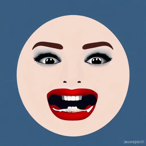 Image similar to teeth clenching bottom lip, in the style of ceyda cengiz, illustration, vector art, clean lines, clip art, on white background, pinterest, artstation, deviantart