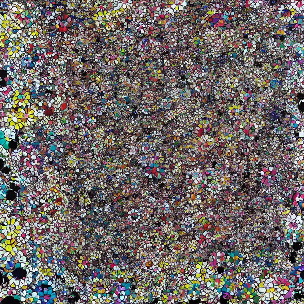 Image similar to camouflage made of love, style of takashi murakami, abstract, rei kawakubo artwork, cryptic, stipple, lines, splotch, color tearing, pitch bending, lines, blotches, color splotches, dark, ominous, abstract, minimal, points, technical, painting