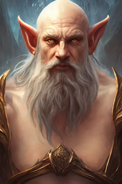 Image similar to lord of sea elf, god of the underworld, highly detailed, d & d, fantasy, highly detailed, digital painting, trending on artstation, concept art, sharp focus, illustration, global illumination, ray tracing, realistic shaded, art by artgerm and greg rutkowski and fuji choko and viktoria gavrilenko and hoang lap, sunny