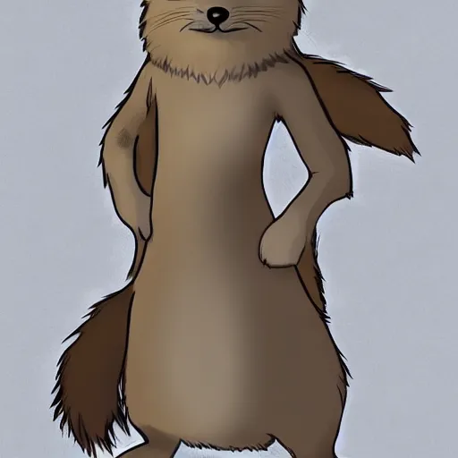 Image similar to master furry artist pastel lines full body portrait character study of the anthro male anthropomorphic otter fursona animal person wearing royal robes