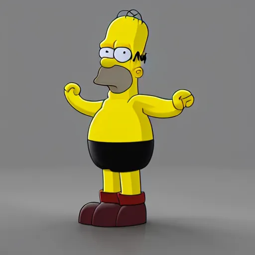 Prompt: homer simpson in 3 d