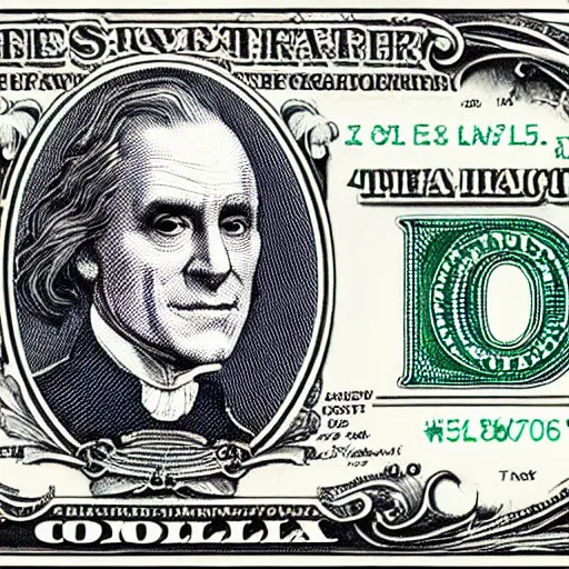 Prompt: an intricately detailed new dollar bill design containing a portrait of Count Chocula