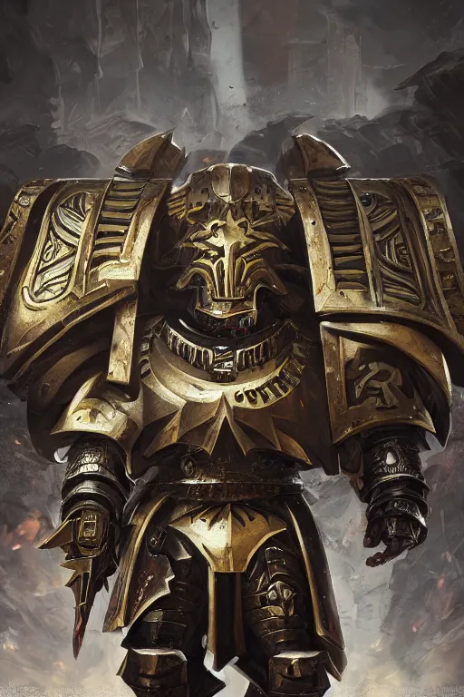 Image similar to armor portrait heros warhammer 4 0 k horus heresy fanart - the primarchs emperor by johannes helgeson animated with vfx concept artist & illustrator global illumination ray tracing hdr fanart arstation zbrush central hardmesh 8 k octane renderer comics stylized