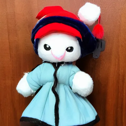 Image similar to cute fumo plush of a girl dressed for a winter snowstorm