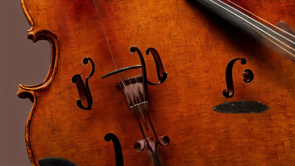 Prompt: a violin on an ancient wood table in victorian house, close up view, 3/4 view, beautiful reflexions, detailed wooden table, photorealistic, photorealism, diffuse light, octane render