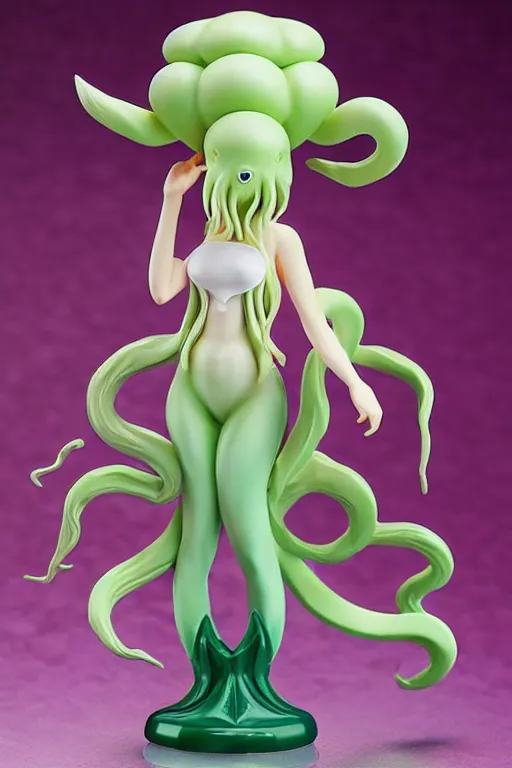 Image similar to figurine of cthulu wearing an elegant summer blouse, personification, official store photo, commercial photo, featured on amiami, lovecraftian, 8 k, 8 5 mm, beautiful composition