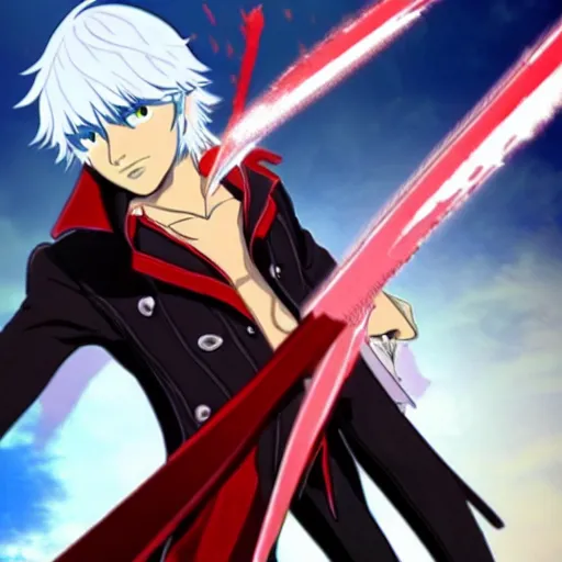 Image similar to Dante of Devil May cry in the stye of Kill la Kill(2013)