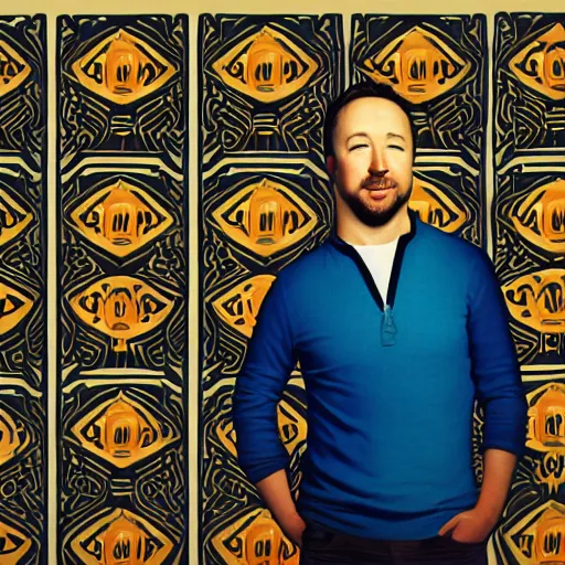 Image similar to drew houston, dropbox ceo, poster by shepard fairey