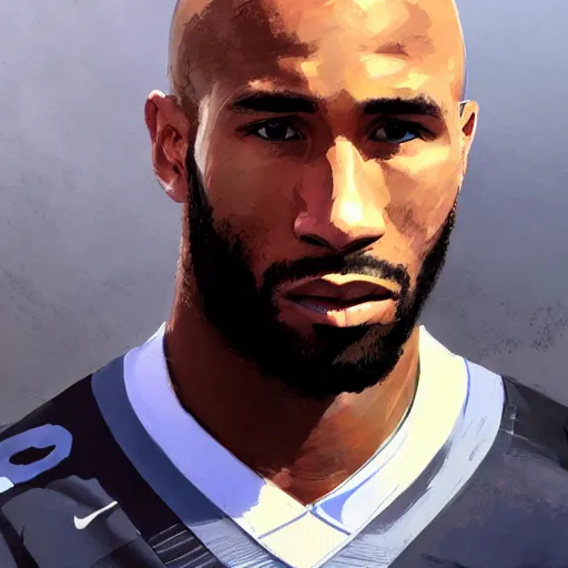 Image similar to a film still portrait of footballer terrence boyd, bald, finely detailed features, closeup at the face, perfect art, trending on pixiv fanbox, painted by greg rutkowski makoto shinkai takashi takeuchi studio ghibli akihiko yoshida