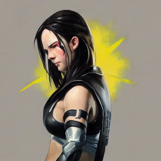 Image similar to greg manchess portrait painting of partially armored x - 2 3 laura kinney as overwatch character, medium shot, asymmetrical, profile picture, organic painting, sunny day, matte painting, bold shapes, hard edges, street art, trending on artstation, by huang guangjian and gil elvgren and sachin teng