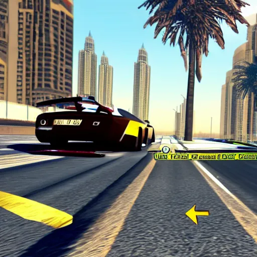 Image similar to gta : dubai, sharp focus