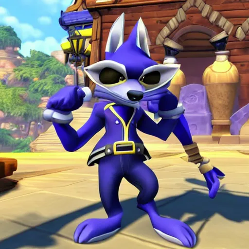 Prompt: sly cooper in kingdom hearts