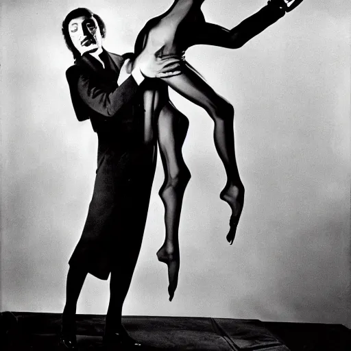 Prompt: Dali Atomicus photo shoot by Philippe Halsman