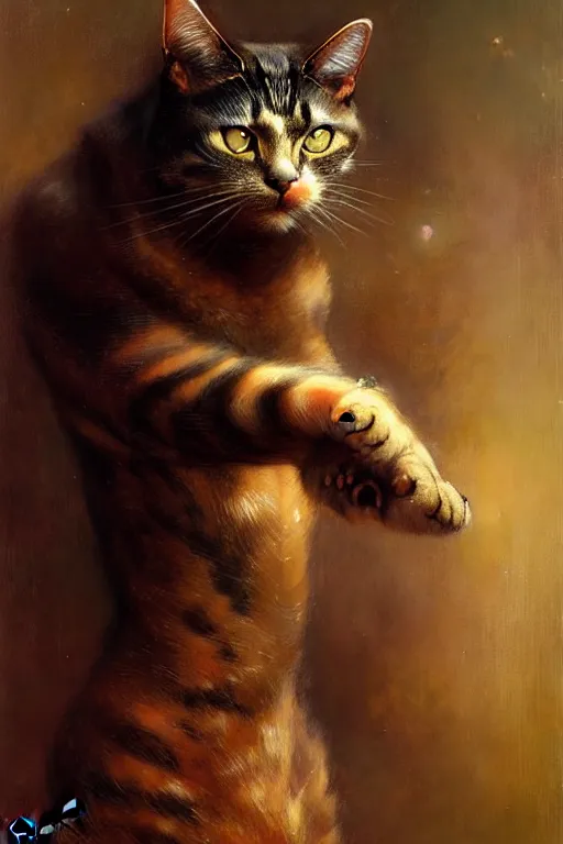 Image similar to a cat by gaston bussiere, bayard wu, greg rutkowski, giger, maxim verehin