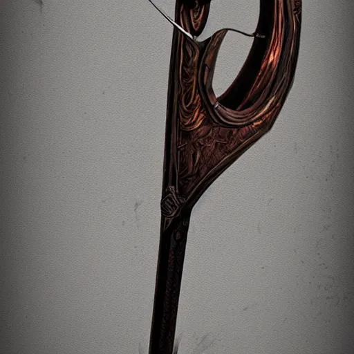 Image similar to fantasy recurve longbow weapon made from whispy shadows, digital media, realistic