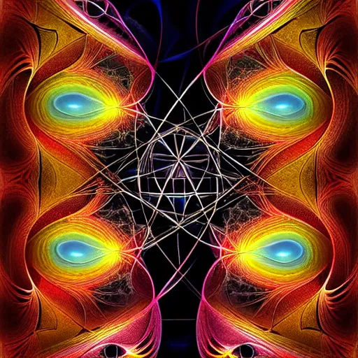 Image similar to symmetrical fractal sacral geometry, android jones