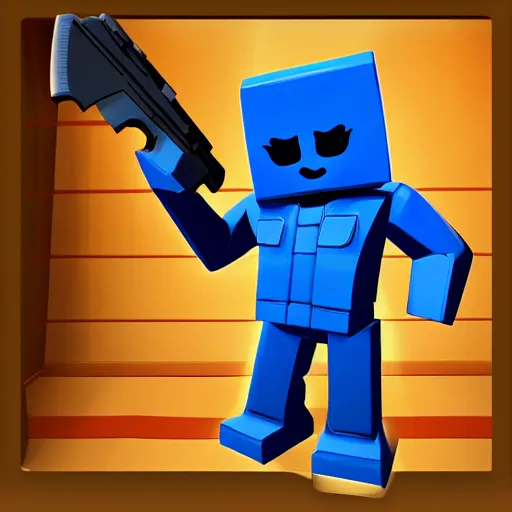 Image similar to roblox character holding a glock