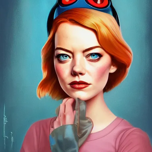 Image similar to lofi portrait of Emma Stone as a Disney princess, Pixar style, by Tristan Eaton Stanley Artgerm and Tom Bagshaw.