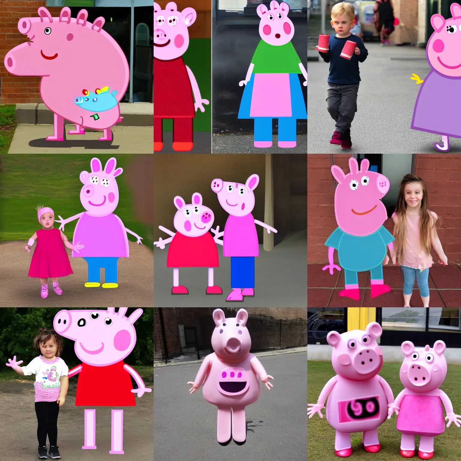 Prompt: half human half peppa pig