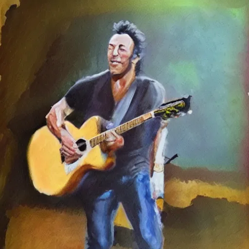 Prompt: impressionist portrait of Bruce Springsteen