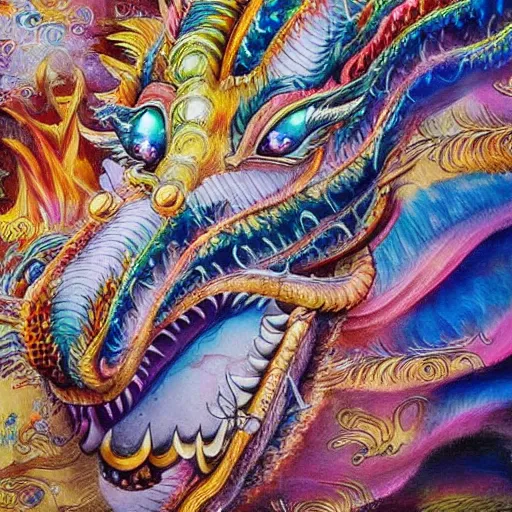 Prompt: beautiful close up chinese dragon face detailed painting in the style of josephine wall 4 k