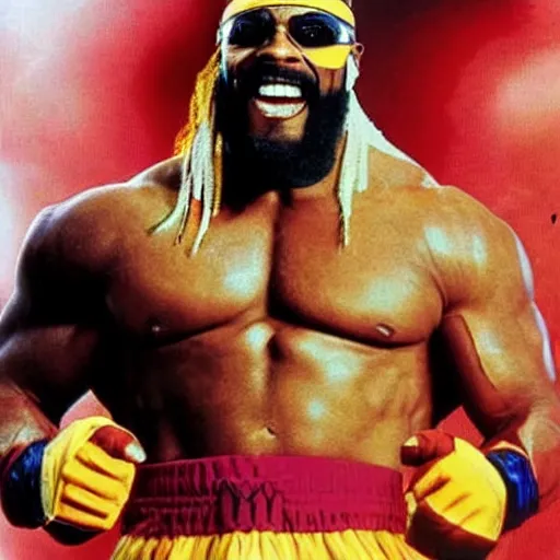 Image similar to hulk hogan mr. t wrestlemania