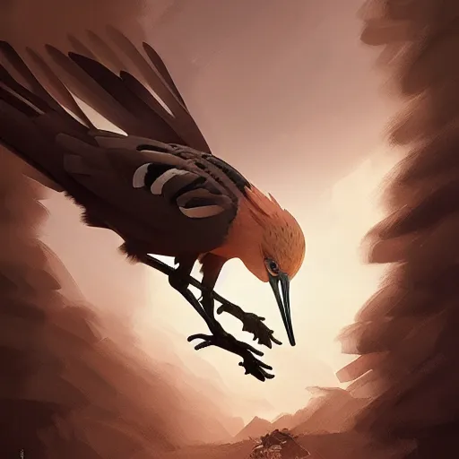 Image similar to hoopoe with his crest in avila pinewood, 4 k, concept art, by wlop, ilya kuvshinov, artgerm, krenz cushart, greg rutkowski, pixiv. cinematic dramatic atmosphere, sharp focus, volumetric lighting, cinematic lighting, studio quality