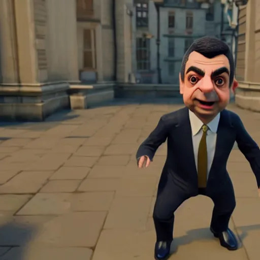 Prompt: in - game screenshot of rowan atkinson in fornite, 3 d render, unreal engine, octane render, ray tracing, unity, highly detailed, high quality, hd, 4 k, 8 k, realistic, sharp, trending