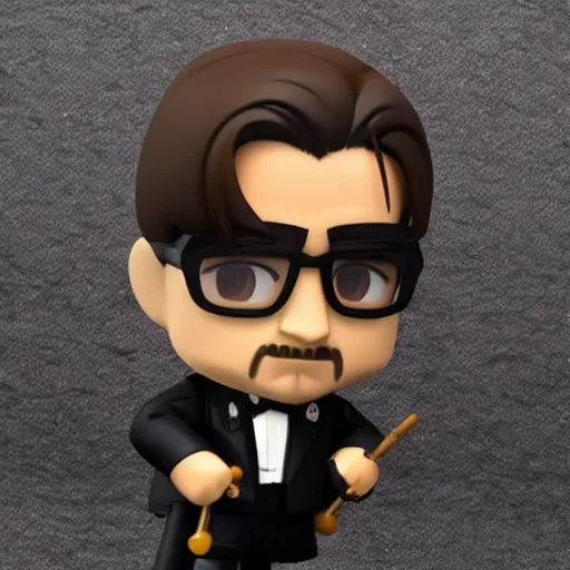 Prompt: robert de niro as nendoroid!, background bar, kodak film