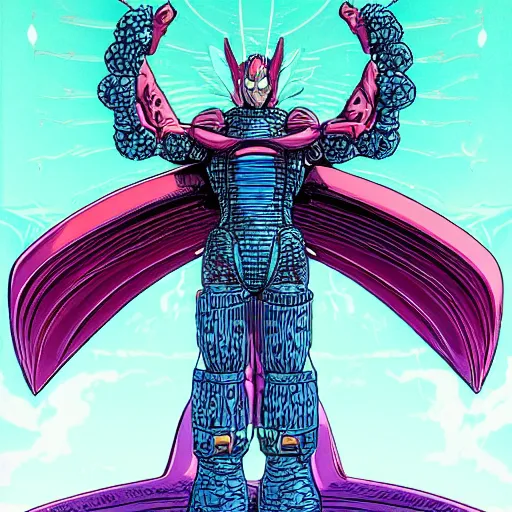 Prompt: portrait of the cyber archangel, intricate, highly detailed, masterful, in the style of moebius, akira toriyama