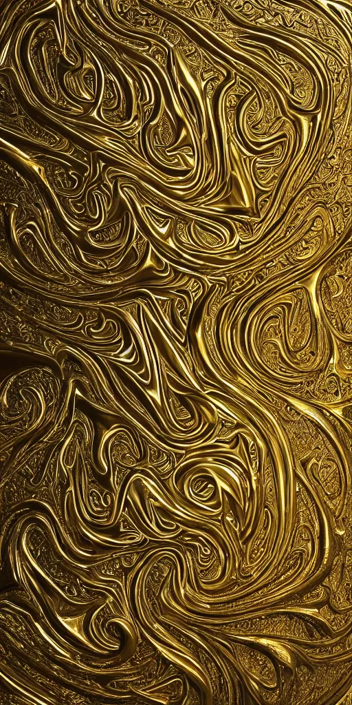 Image similar to a photorealistic render of a 3 d liquid sculpture of arabic calligraphy, made of liquid metal and marble, c 4 d, by zhelong xu, gakkin and ernst haeckel, hyper realistic, plain background, 8 k, volumetric lightning, trending on artstation