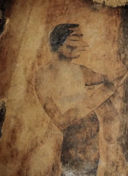 Image similar to a cave painting of filthy frank