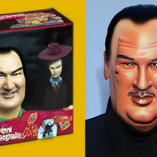 Image similar to Steven Seagal as a happy meal toy