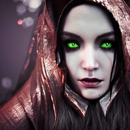 Prompt: beautiful dark sorceress female, 3d render, cinematic shot, hyper realistic