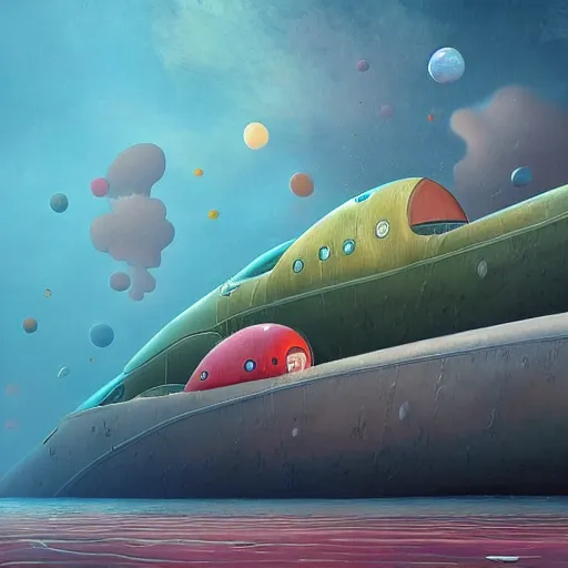 Image similar to colorful submarines by gediminas pranckevicius