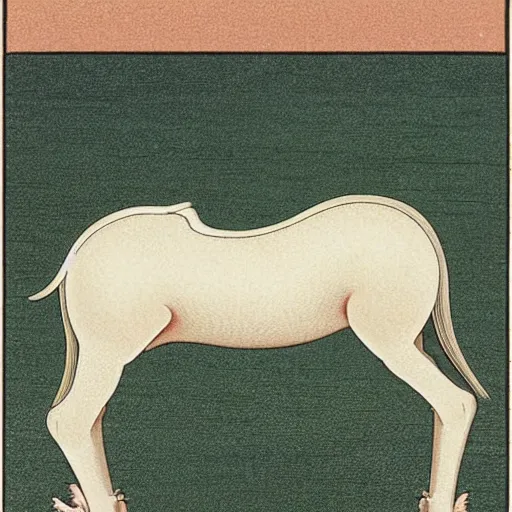 Image similar to hybrid of mouse and horse, half horse - half mouse, art by george stubbs, kawase hasui