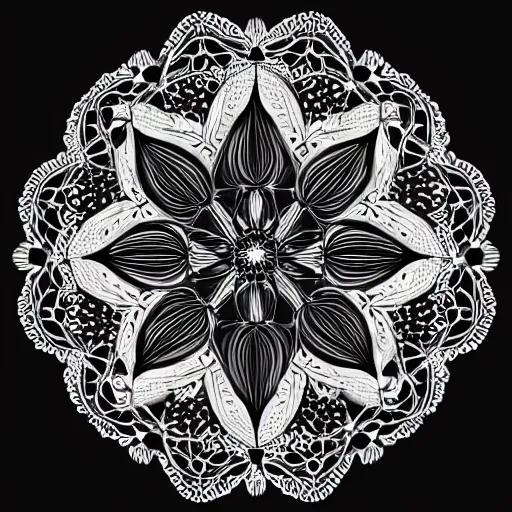 Prompt: Intricate beauty, detailed symmetry, dark, void 1a, flowers, thin wires, beautiful lighting