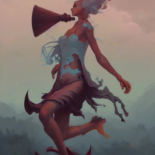 Prompt: A painting in the style of Peter Mohrbacher and in the style of James Jean.