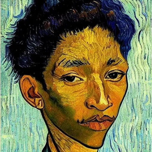 Image similar to van gogh painting of willow smith