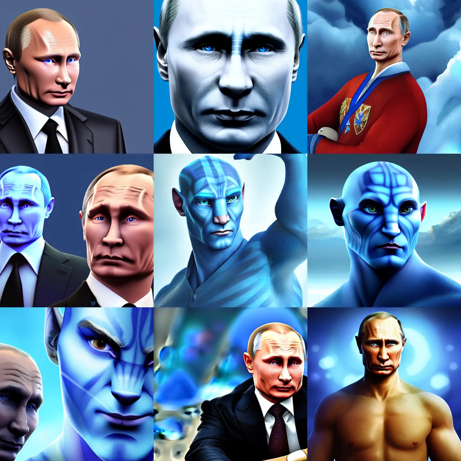 Prompt: Vladimir Putin as avatar 4K quality super realistic avatar