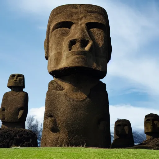 Prompt: A BodyBuilder Moai