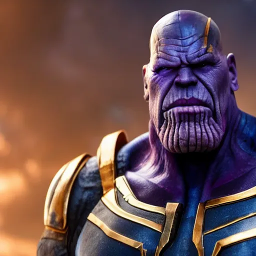 Prompt: ron perlman as thanos, hd 4k photo