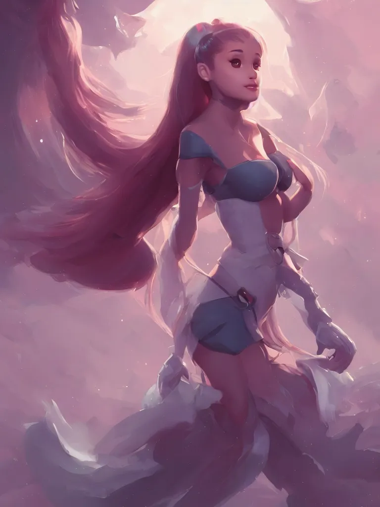 Prompt: ariana grande, digital art by Jordan Grimmer, full body, artstation, highly detailed